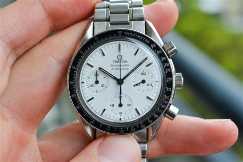 omega speedmaster white face|omega speedmaster white dial 42mm.